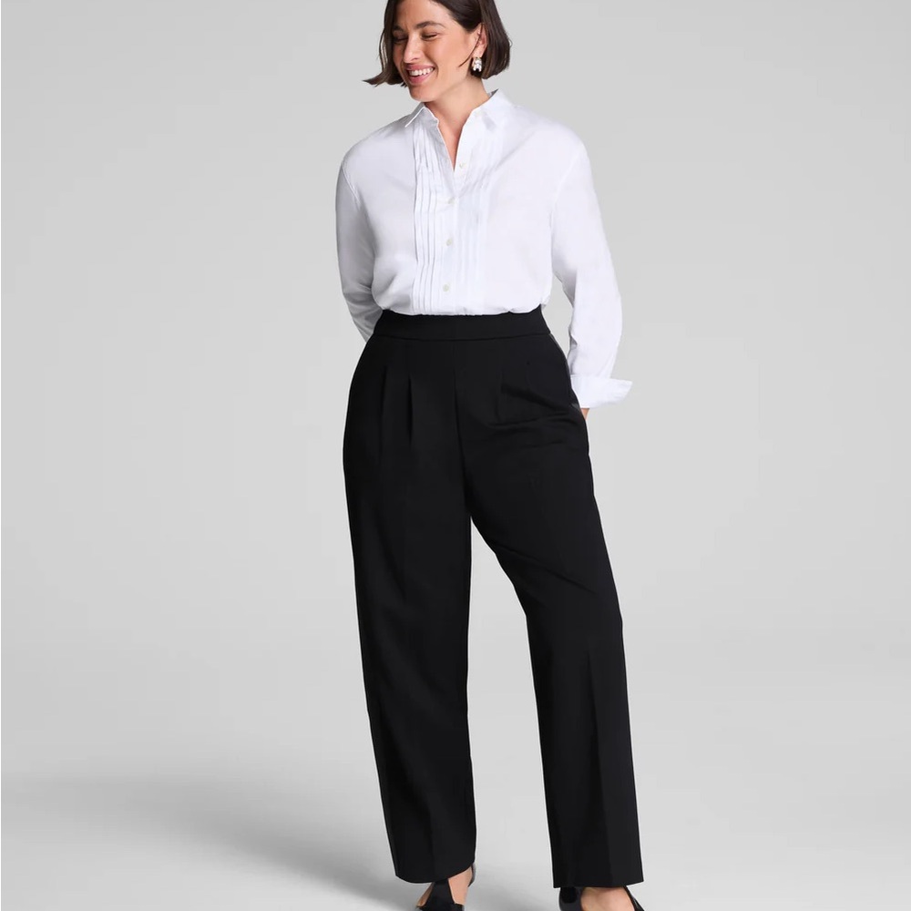 Ponte Pleated Barrel Leg Trouser